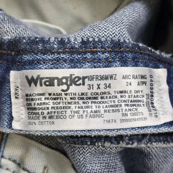Wrangler FR Flame Resistant Slim Fit Denim Jeans 31x34 FOUR PAIRS